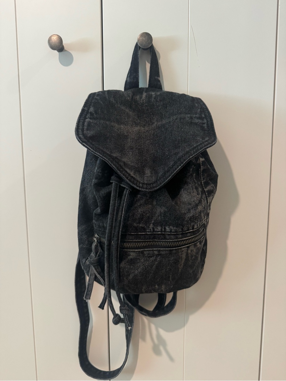 No Boundaries Black Denim Mini Backpack